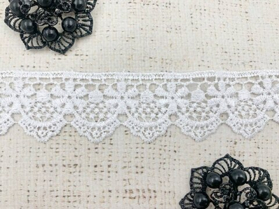 Кружево плетёное, ш. 3,5 см, белый