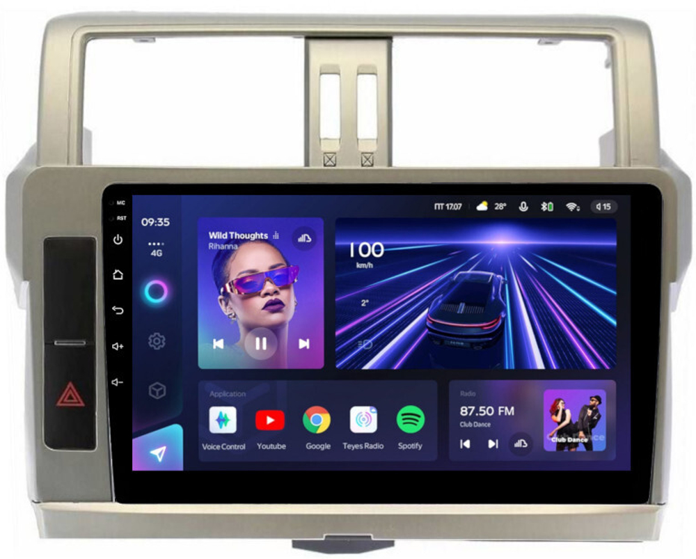 Магнитола для Toyota Land Cruiser Prado 150 2014-2017 - Teyes CC3L на Android 10, 8-ядер, CarPlay, 4G SIM-слот