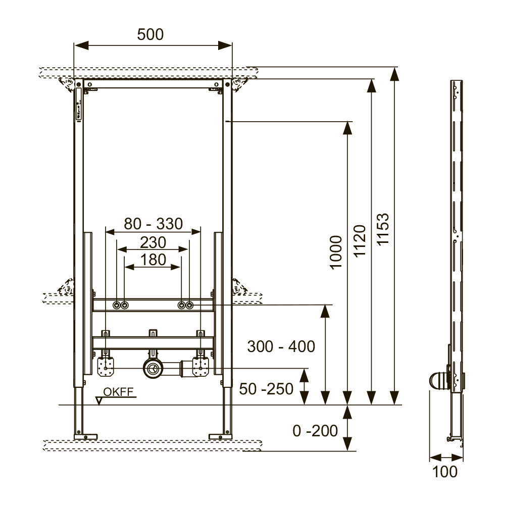 Застенный модуль для биде TECE