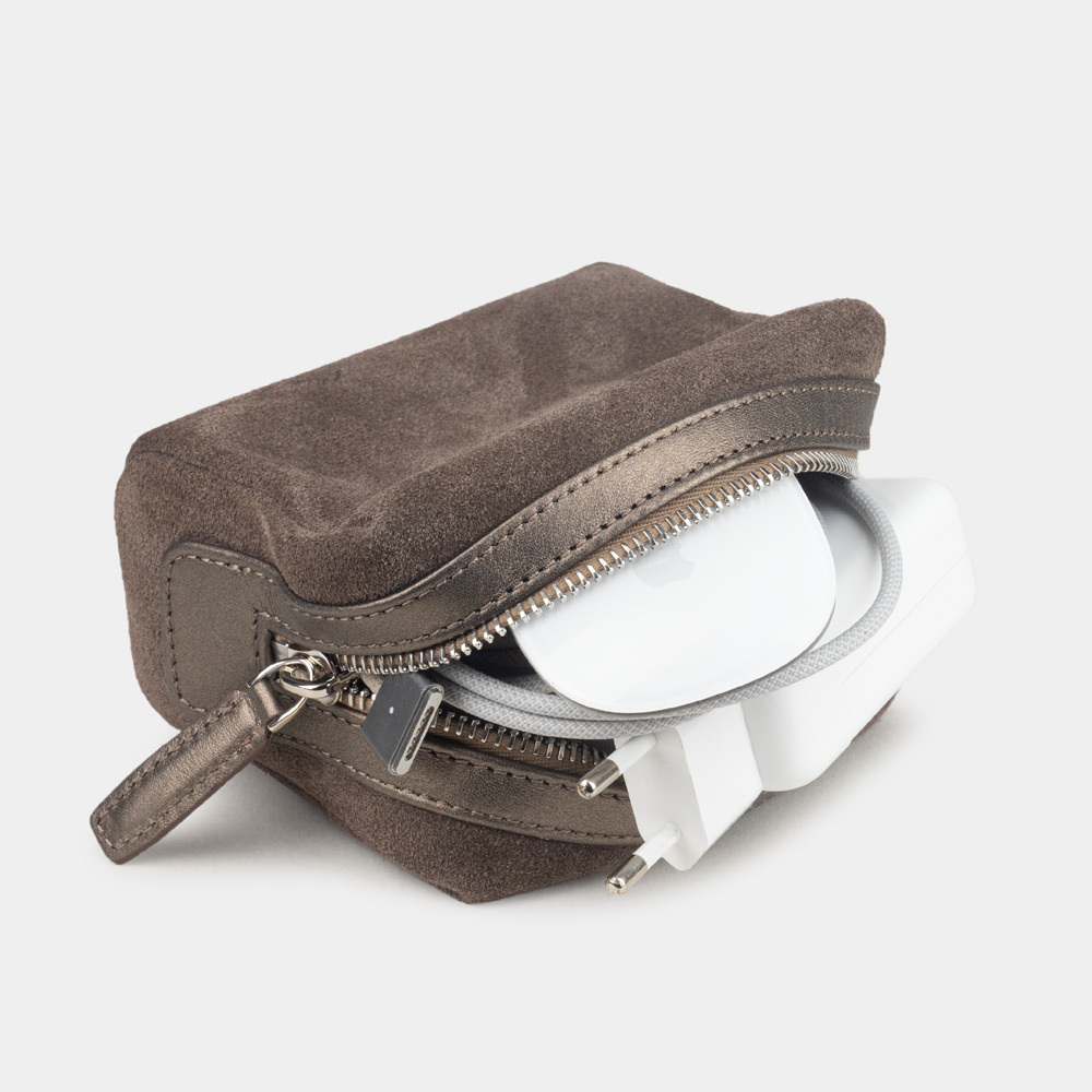 Несессер Mignon из замши и кожи теленка, цвета латте