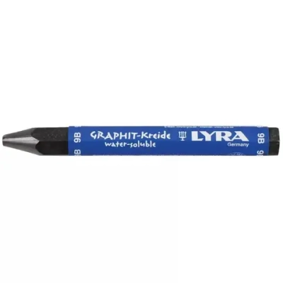 Мелок графитовый шестигранный Lyra Graphite Crayons, водорастворимый, 12 мм 9В