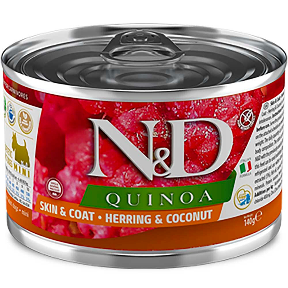 Farmina Dog N&D Quinoa Herring & Coconut - консервы для собак для улучшения кожи и шерсти (сельдь с кокосом)