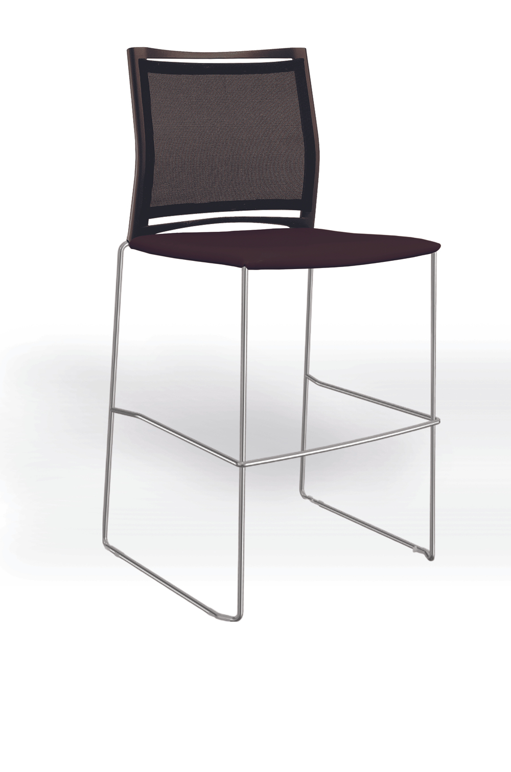 Web стул на полозьях кухонный/барный со спинкой-сеткой