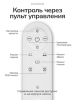 Светильник FRIENDME декоративный светодиодный No. TL01 белый. Яркость - 1000 lum. 12W. с пультом