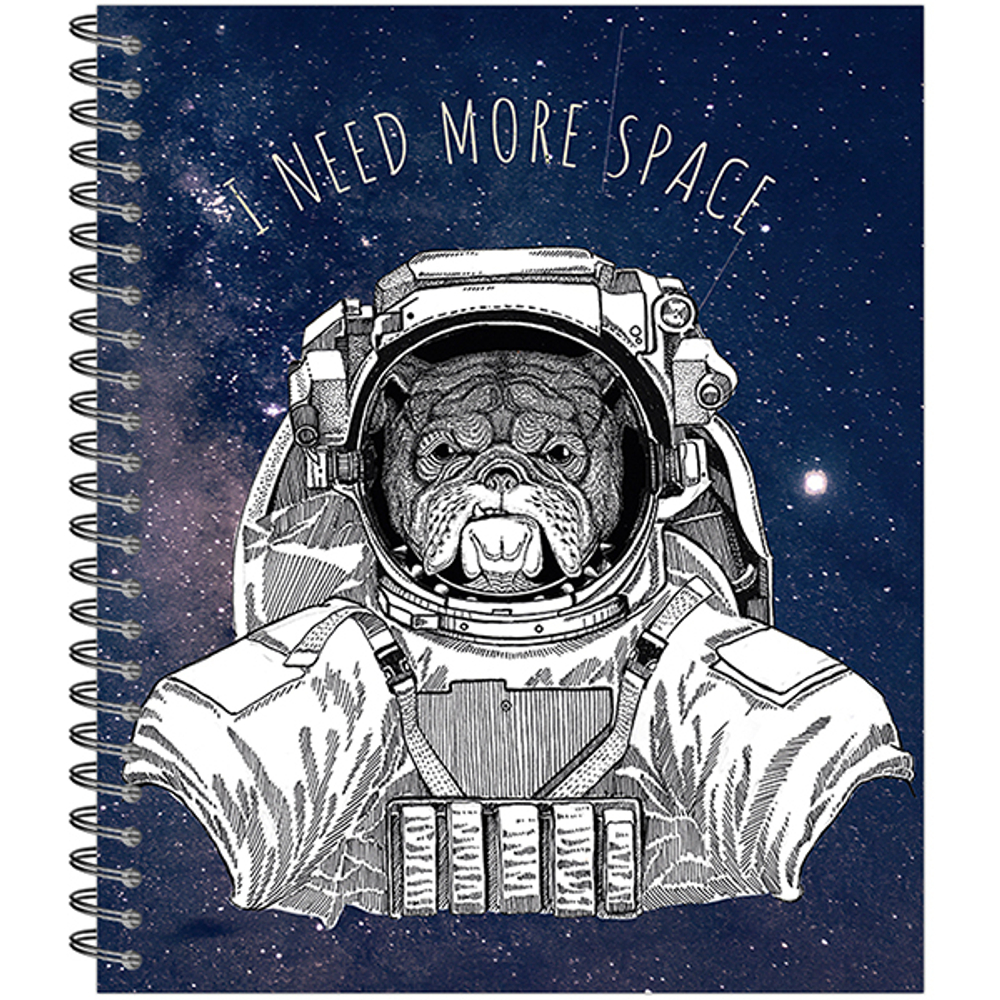 Тетрадь общая 48 листов на металлическом гребне "I need more space"