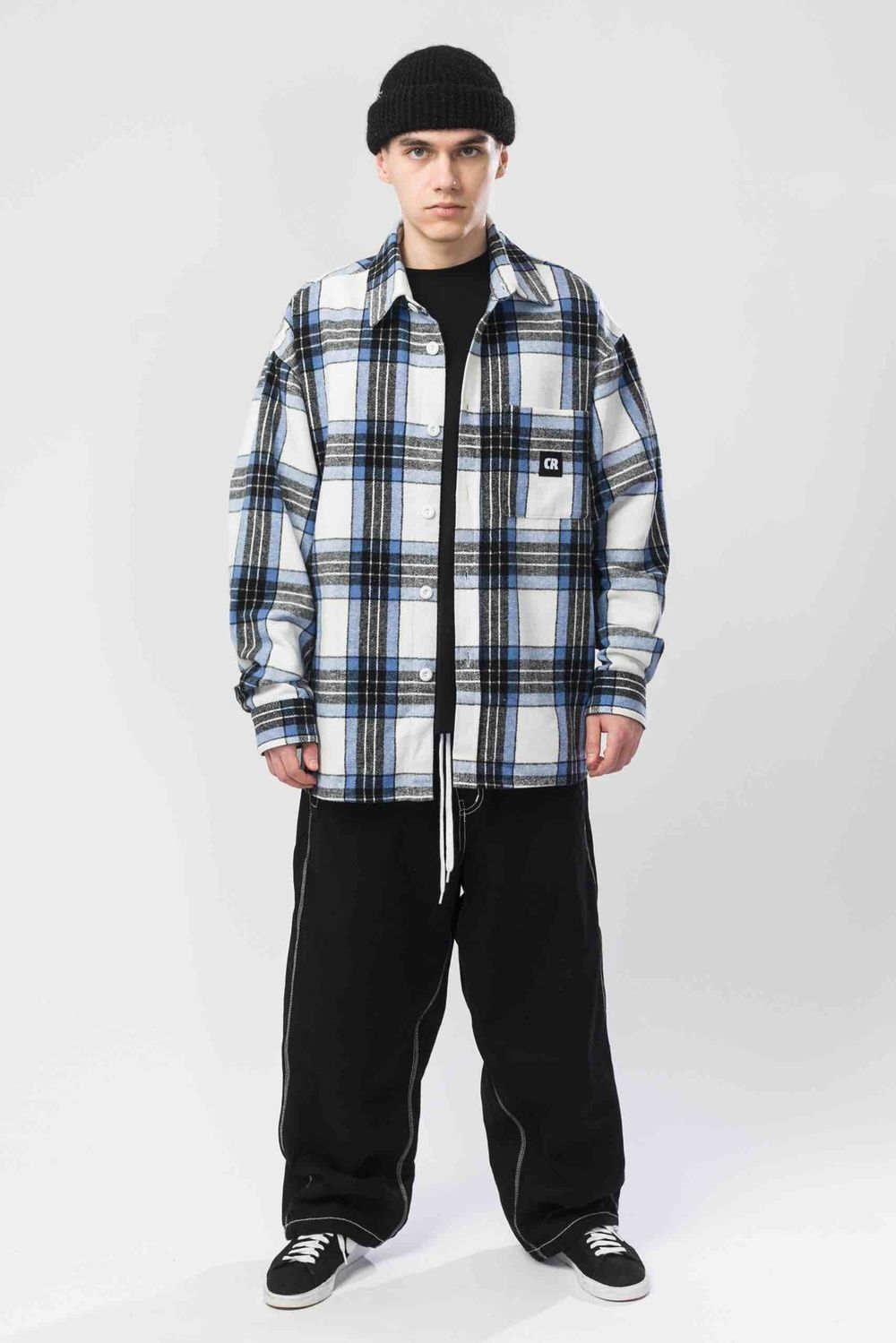 Рубашка Codered Harbor Wide Молочный/Голубой/Черный