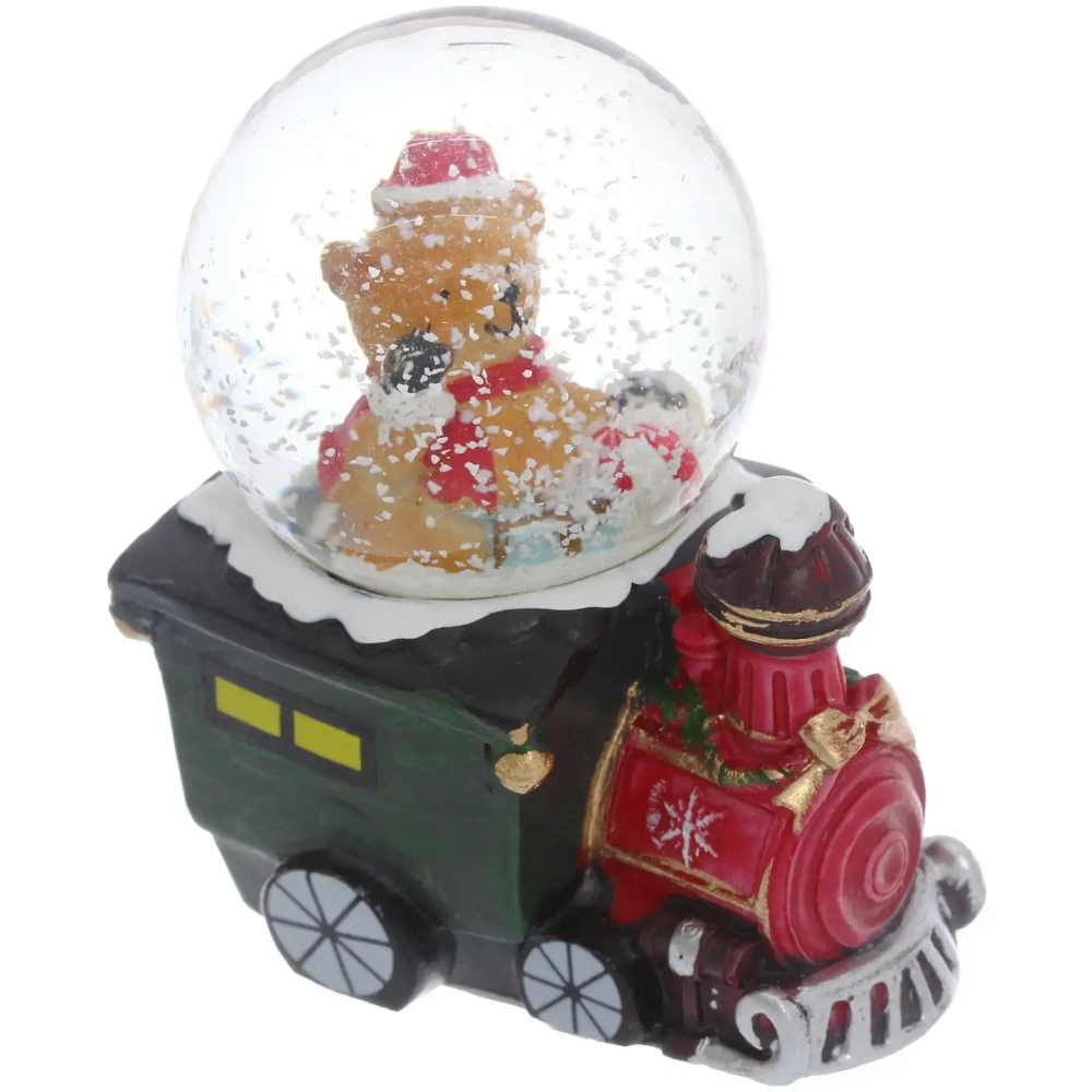 Сувенир Снежный шар «Новогодний паровоз» 4*6*7 см (без подсветки), микс