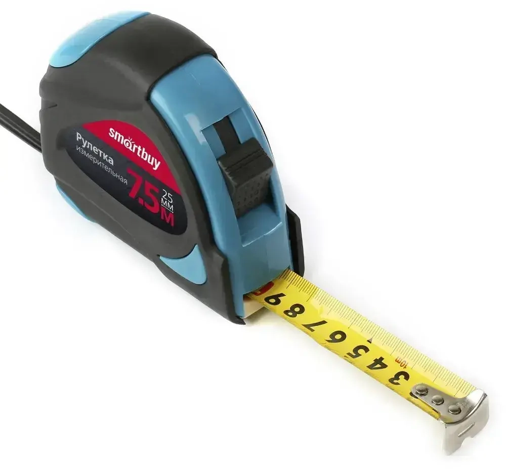Рулетка измерительная Smartbuy OneTools, 7.5мх25мм, прорезиненный корпус, 2 фиксатора, усиленный зацеп