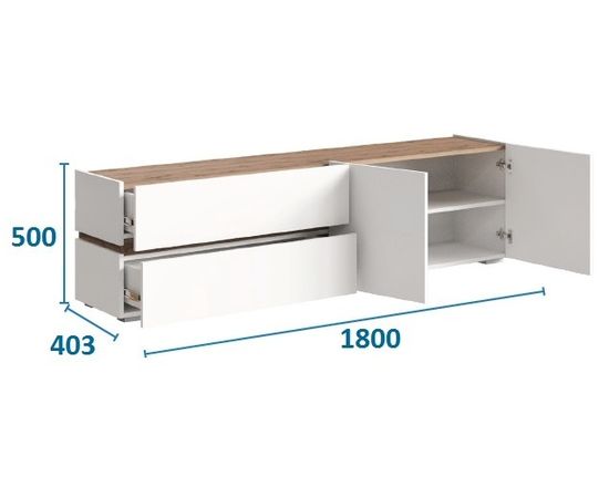 белый / дуб вотан размеры для изделия /1800*500*403/