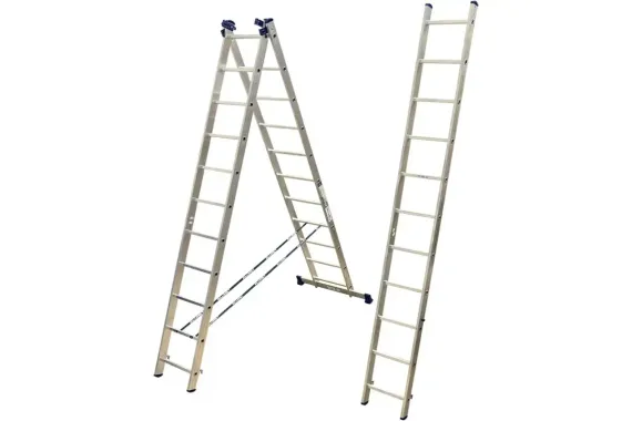 Лестница трехсекционная "АЛЮМЕТ" 11-и ступенчатая алюминиевая (5311)
