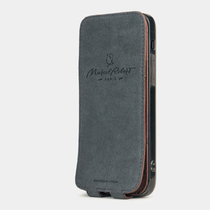 Чехол для iPhone 12/12Pro из кожи страуса, коричневого цвета