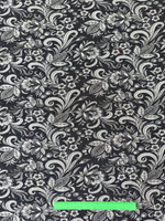 Гобелен в русском стиле Хохлома монохром ширина 140 см