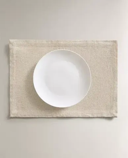 ZARA HOME ХЛОПКОВАЯ САЛФЕТКА В КЛЕТКУ, ЭКРЮ