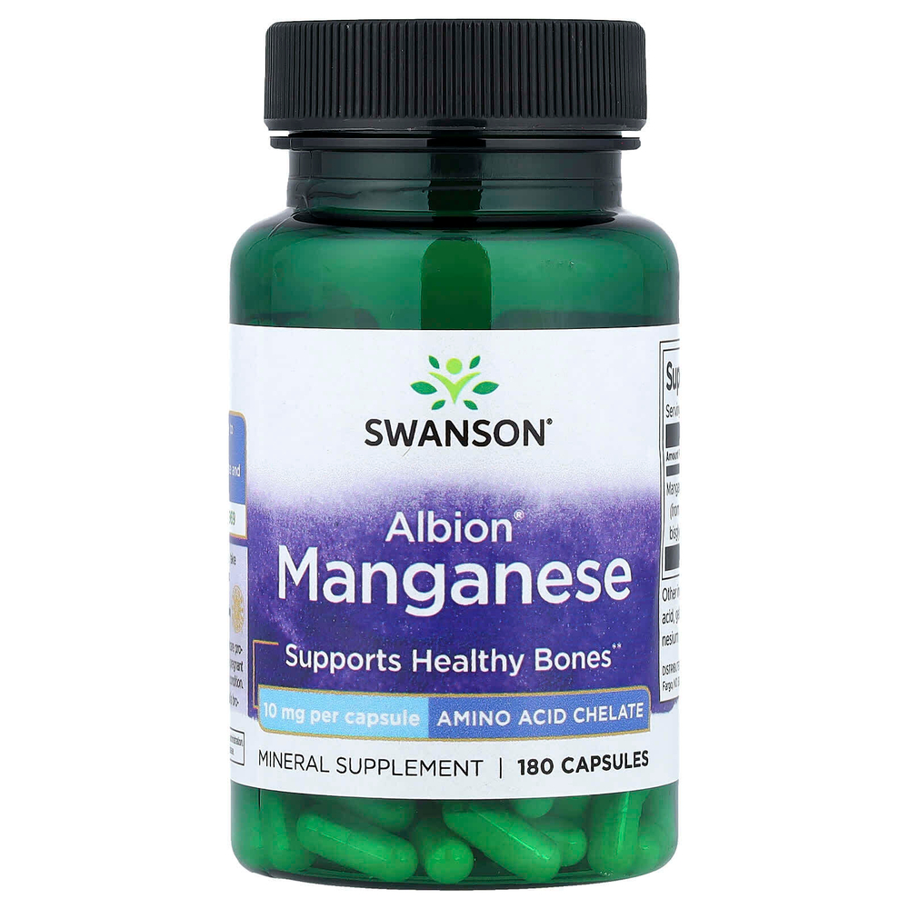 Swanson, марганец Albion®, 10 мг, 180 капсул