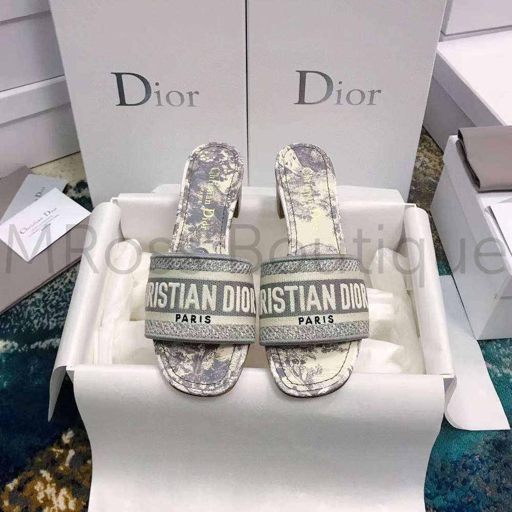 Шлепанцы Диор (Dior) на каблуке