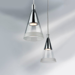 757019 Люстра CONE 1х40W GU10 ХРОМ/ПРОЗРАЧНО-МАТОВЫЙ