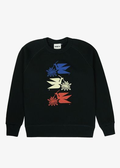 Свитшот МЕЧ F18-M-SW-Birds Black (100% хлопок,Черный)