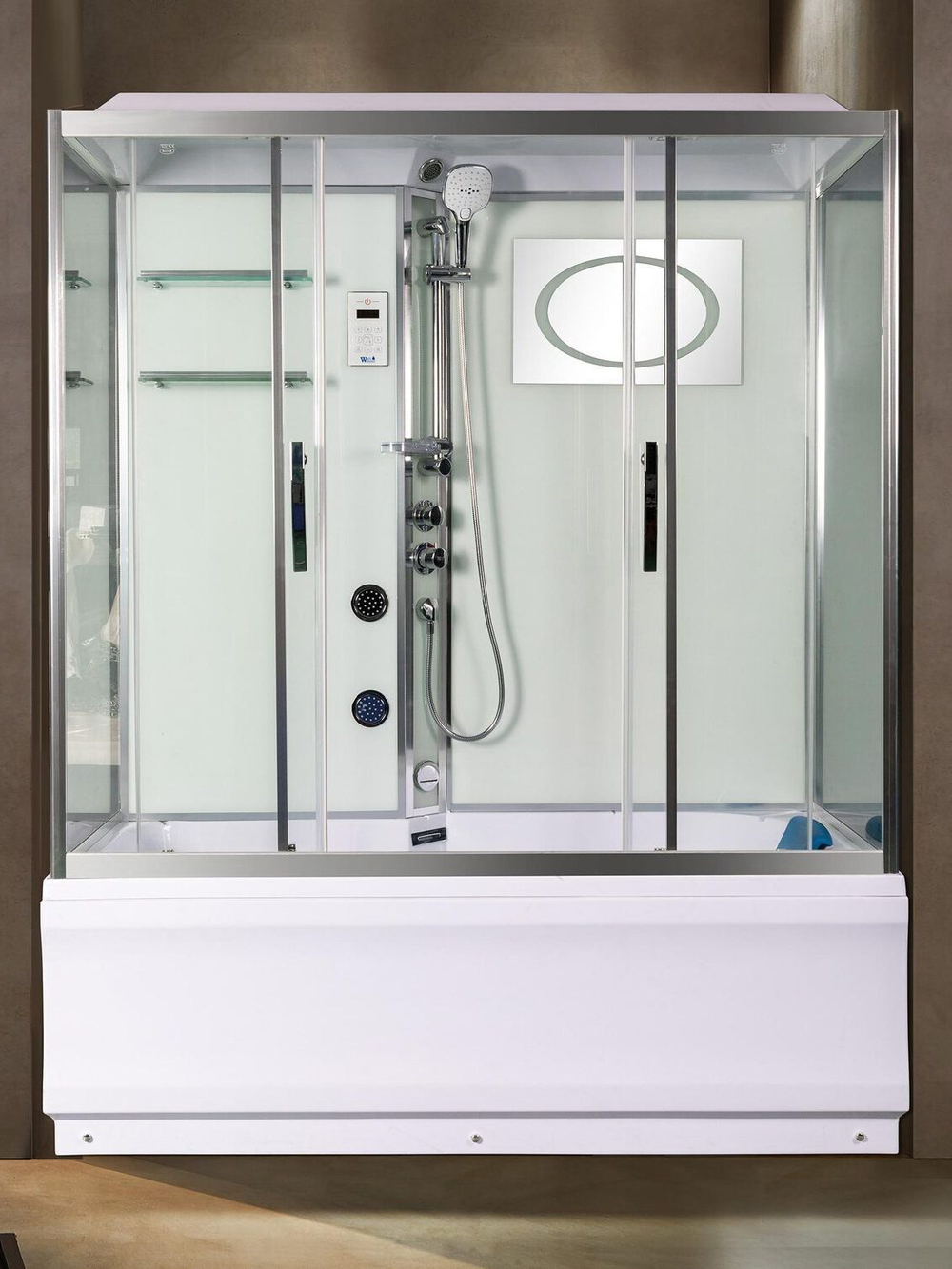 Душевая кабина WeltWasser  WW500 EMMER 170/85/55 170х85 см,  прозрачное стекло, поддон высокий, радио, bluetooth
