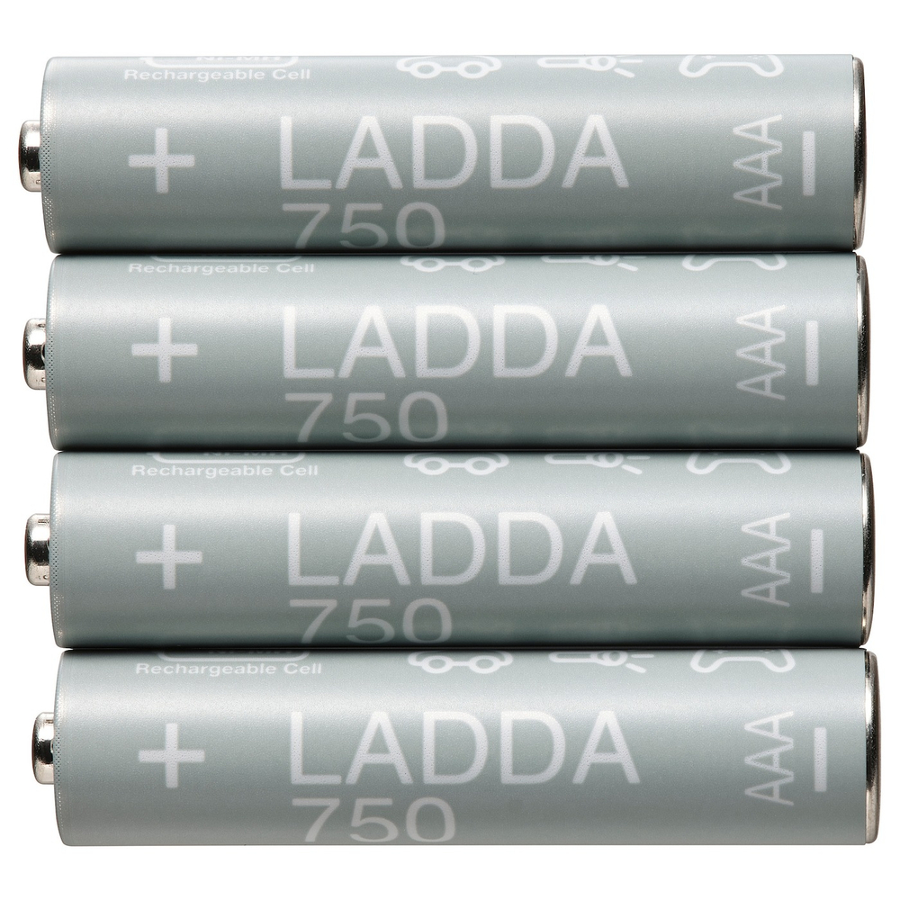 IKEA LADDA  (ИКЕА ЛАДДА)  -  Аккумуляторная батарея, HR03 AAA 1,2 В, 750 мАч