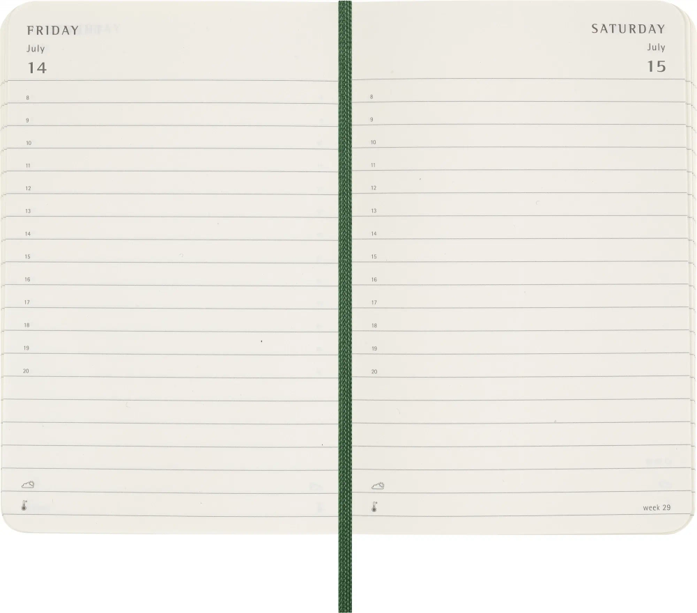 Ежедневник на 2025 год Moleskine Classic Soft (DSK1512DC2) 9х14см мягкая обложка зеленый