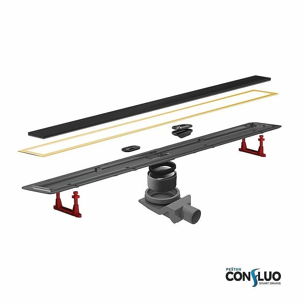 Душевой трап Pestan Confluo Premium Line Black Glass Gold 650