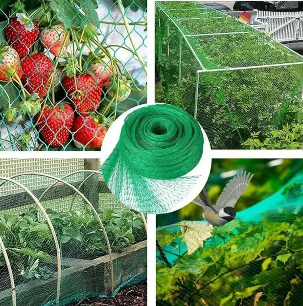 Сетка от птиц для защиты урожая 2х5 м (10 м2), на плодовые деревья кустарники грядки