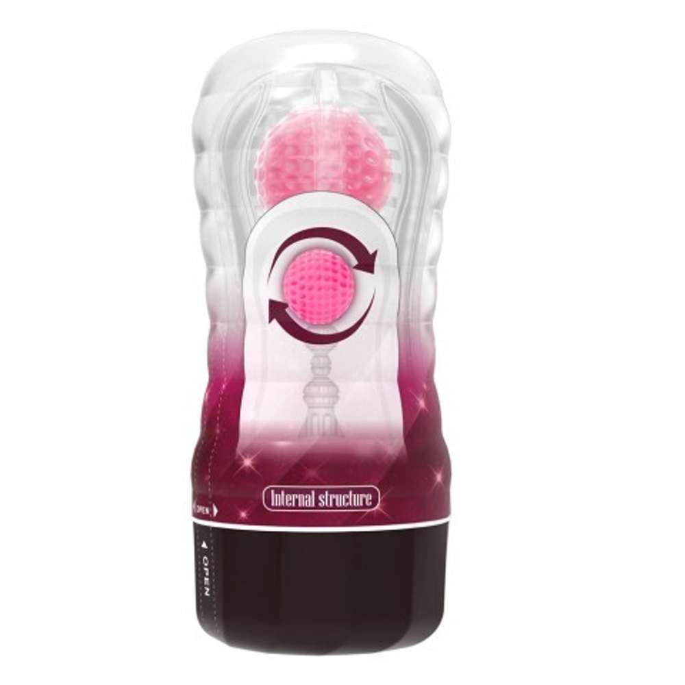 Мужской мастурбатор Black hole с внутренним стимулятором, розовый