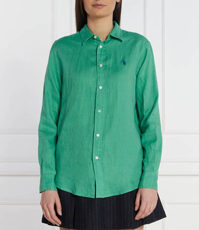 Льняная рубашка POLO RALPH LAUREN - зеленый(211920516)
