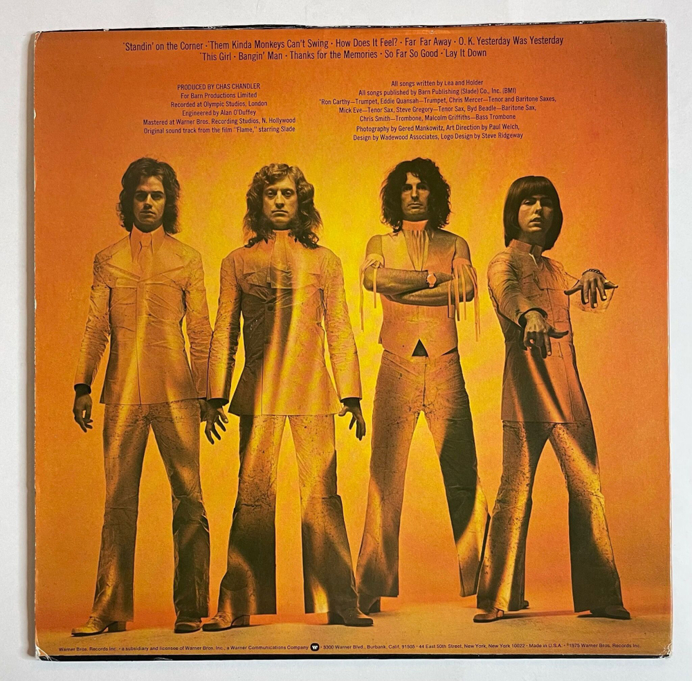 Винтажная виниловая пластинка LP Slade In Flame (USA 1975)