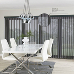 Вертикальные тюлевые жалюзи "Вальс" с карнизом Стандарт без декоративной планки, ткань коллекции Шуберт, цвет 9516 латте