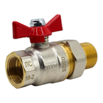 Кран шаровой TEBO 3/4" с американкой (бабочка)