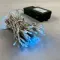 Светодиодная гирлянда 10 м., 3 батарейки типа D 4.5V, 100 LED ламп небесно голубого цвета, таймер, прозрачный провод, LTC (EST100-4W10-8SB)