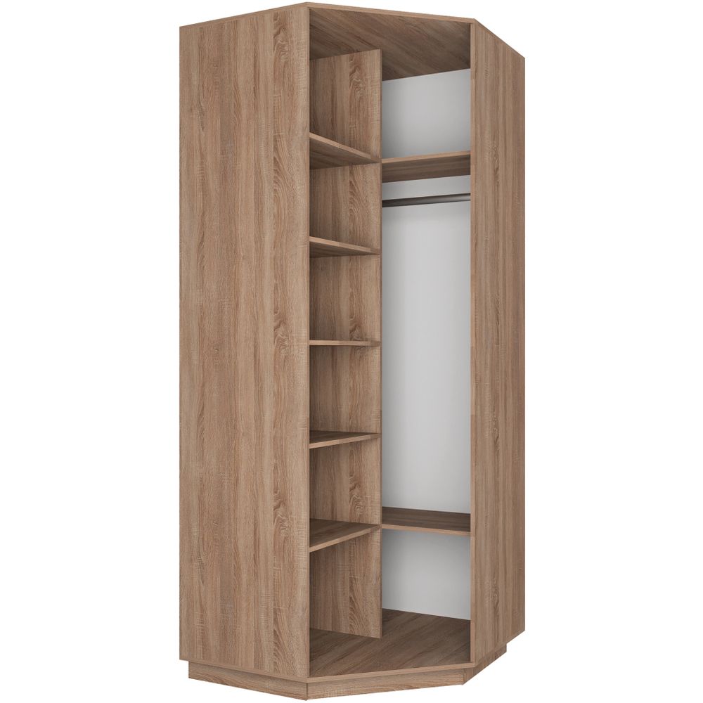 Шкаф угловой "Экспресс" с зеркалом (Бетон) 2200х900х900, МК Е1, г.Белореченск