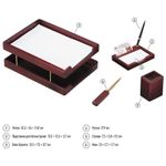 Набор настольный Delucci, 4 предмета (2 лотка), красное дерево