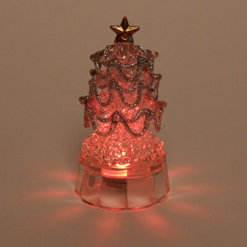 Сувенир с подсветкой «Лесная ёлочка»" 7,5*2 см , серебро