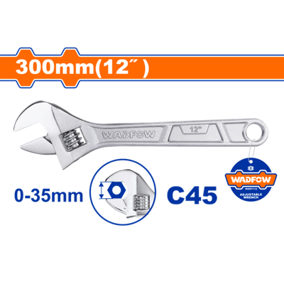 Ключ разводной 300 мм, 0-35 мм (6/24) WADFOW WAW1112