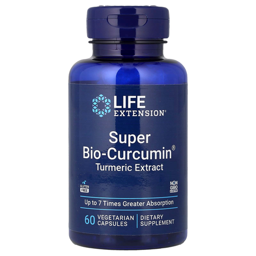 Life Extension, Super Bio-Curcumin®, экстракт куркумы, 60 вегетарианских капсул (400 мг в 1 капсуле)