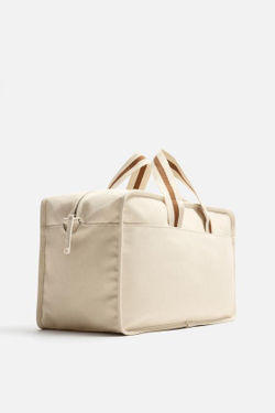 ZARA ДОРОЖНАЯ СУМКА С КОНТРАСТОМ, БЕЖЕВЫЙ