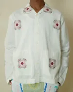 Рубашка Soeurs с Повторяющейся Вышивкой / Repeating Pattern Long Sleeve белая