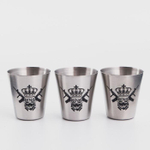 Стопки в чехле KING, нержавеющая сталь, набор 3 шт. × 30 мл