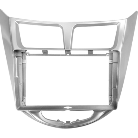 Комплект рамки с разъёмами 9" Hyundai Solaris 1 2010-2017 (F1) серебро - Car-Smart 7011-1