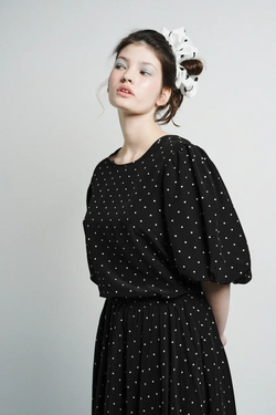 Блузка с рукавами-фонариками, "Конфетти"