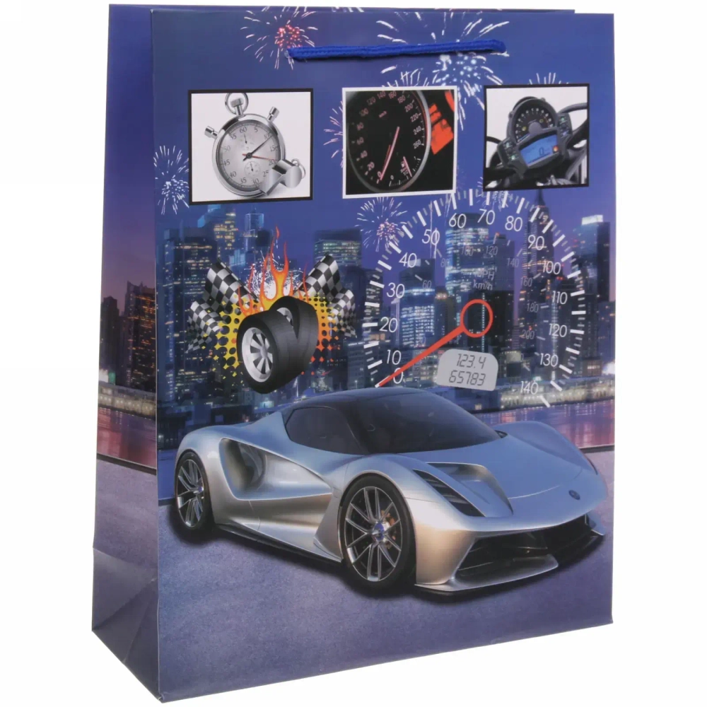 Пакет подарочный «Гонка» 26*32*10 см