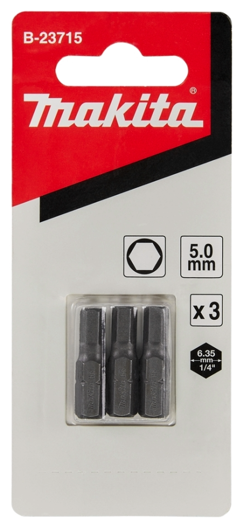 Бита шестигранная 5х25 мм C-form 3 шт. Makita B-23715
