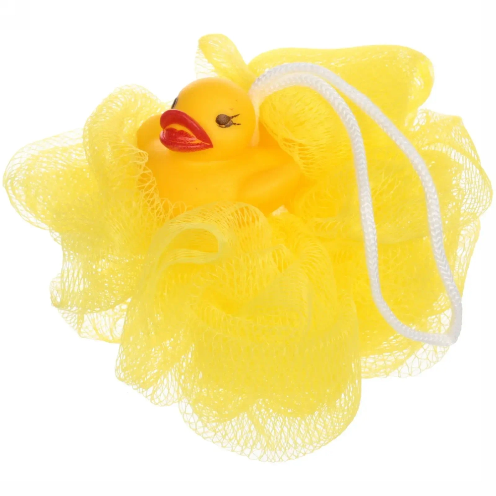 Мочалка-шар для тела полипропиленовая детская «Baby Boom - Утенок», цвет желтый, 20гр, d-11см