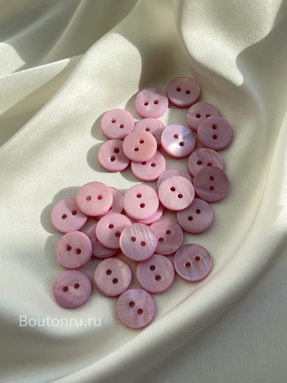 Пуговицы на прокол розовый перламутр