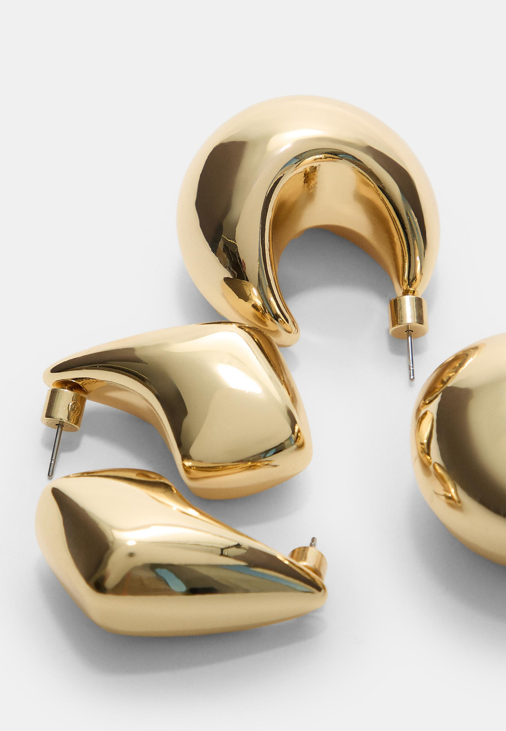 STRADIVARIUS Набор из 2 пар массивных сережек, золотой