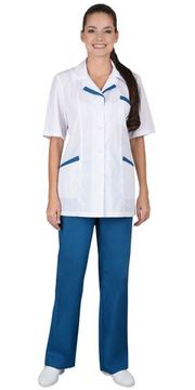 Костюм женский "Сириус-Лиза" (белый/т. бирюза)