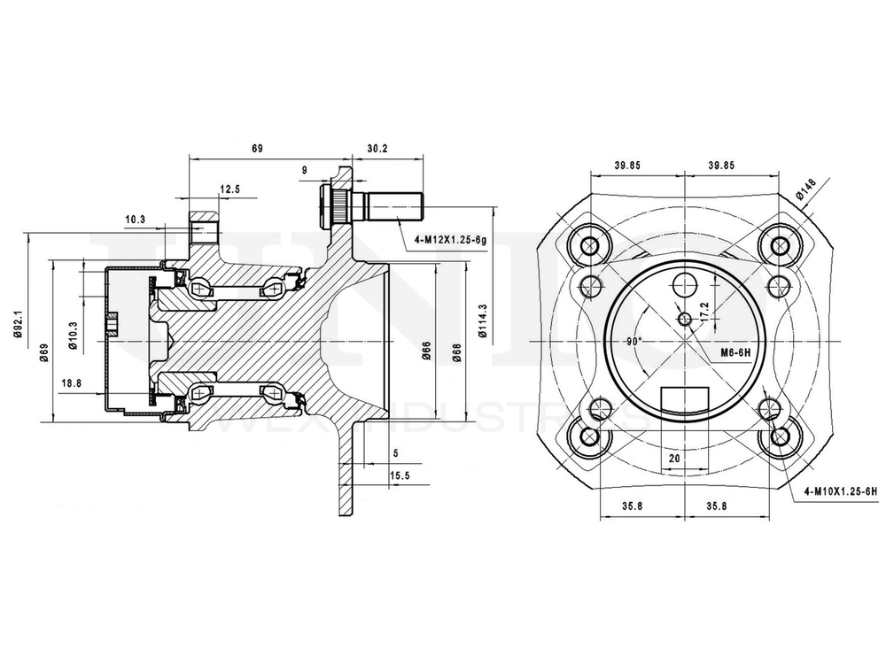 Ступица задняя (с ABS) UNIO HUB-20208