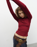 LS Ribbed T-Shirt Rhododendron